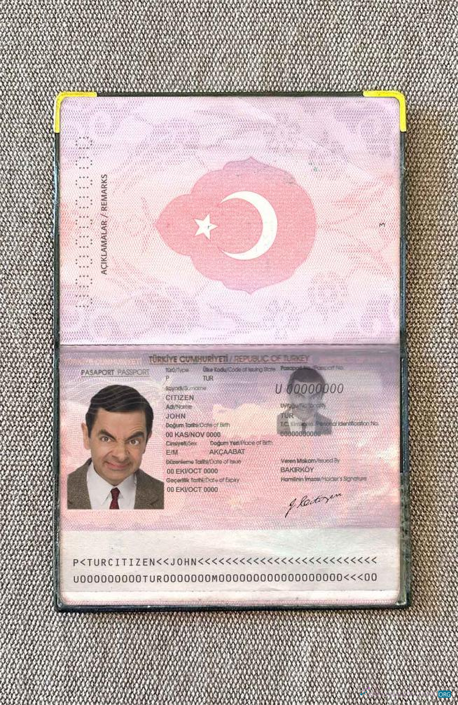 Download Turkey passport OLD photo look Photoshop template